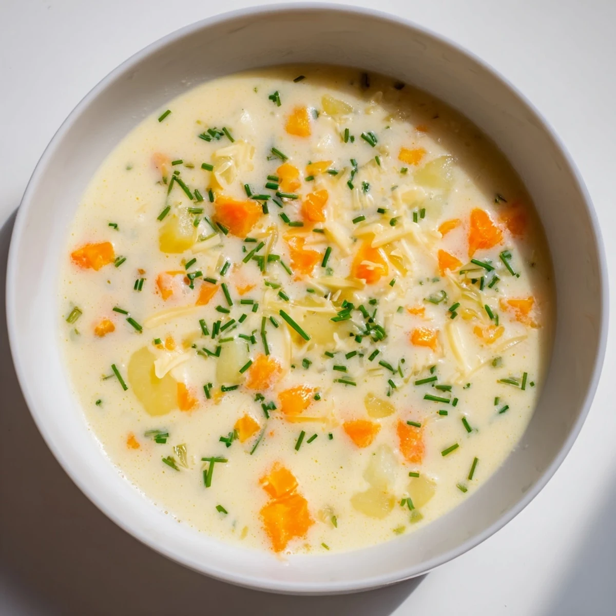 Rich, vegan-adaptable The Ultimate Potato Soup with optional cheese and bacon bits, so inviting.