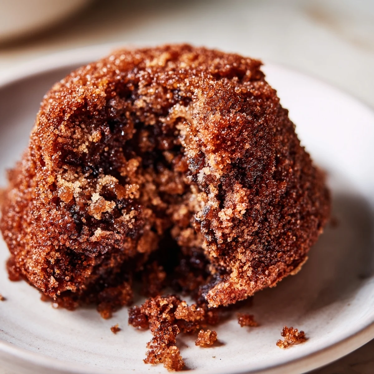 Freshly baked Soft Molasses Cookies, beautifully crinkled, offering that rich flavor and scent of the holiday season.