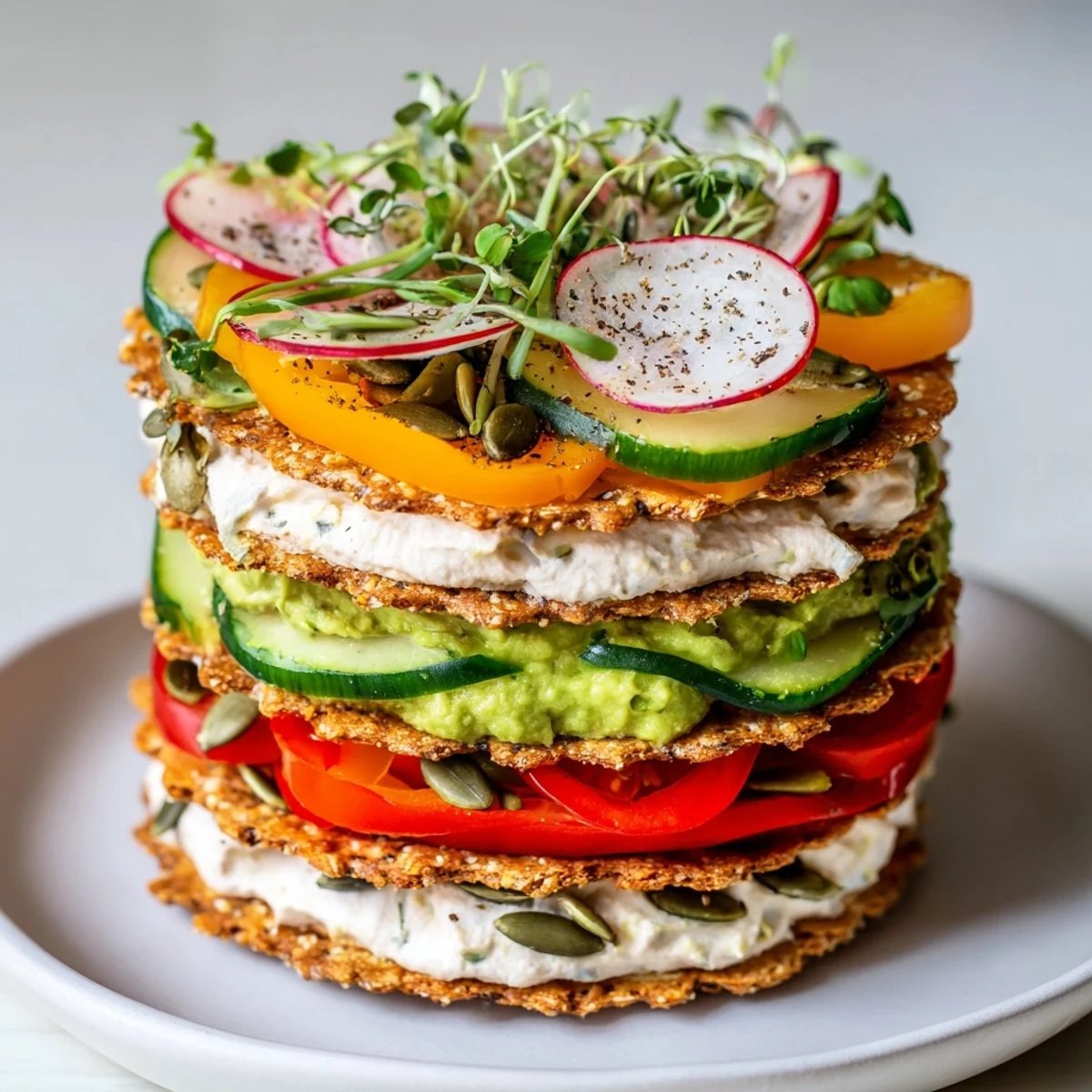 Imagine a towering Gluten-Free Gourmet Tower, a delicious and impressive gluten-free appetizer creation.