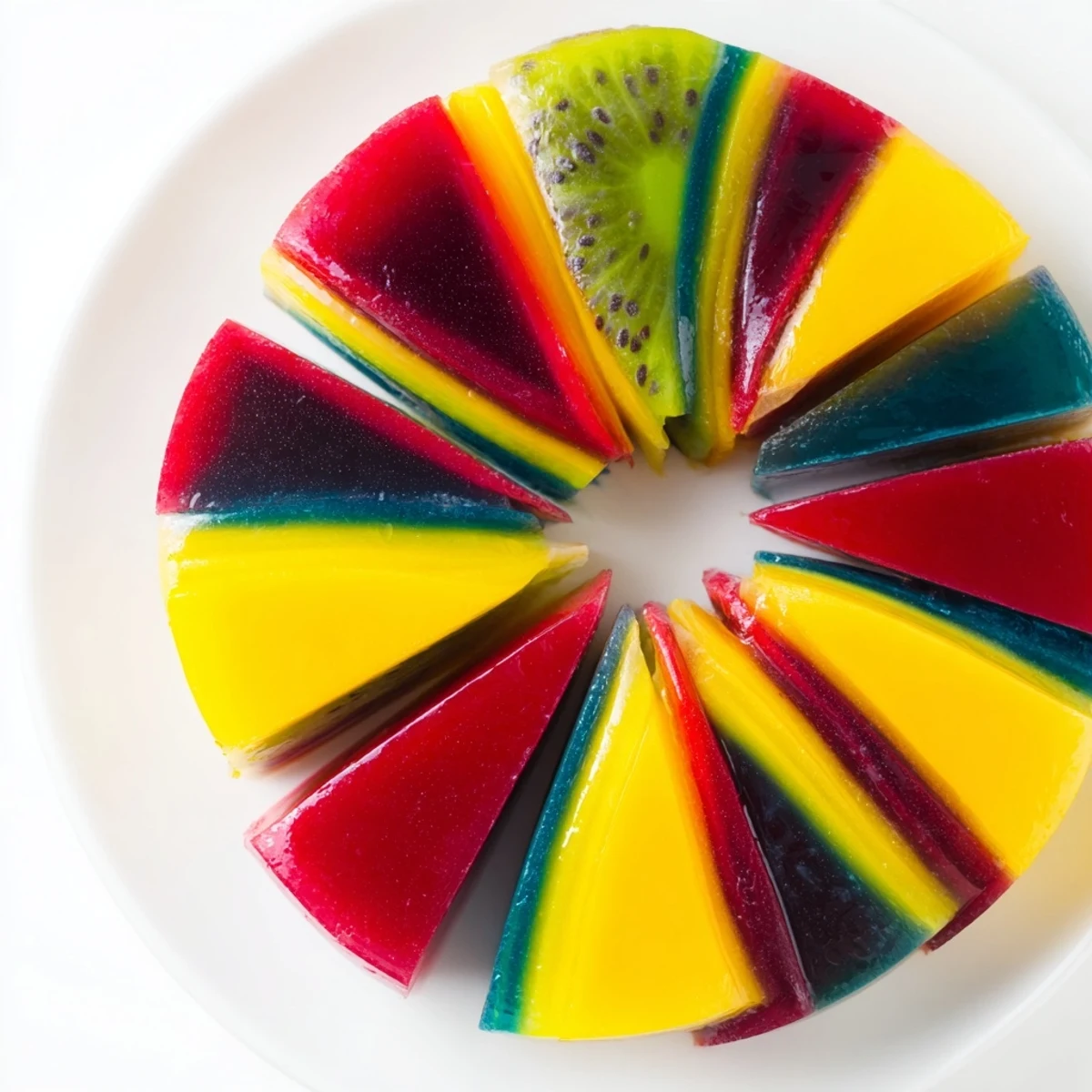 This homemade The Kaleidoscope dessert features stunning V-shaped segments and a crumbly base.
