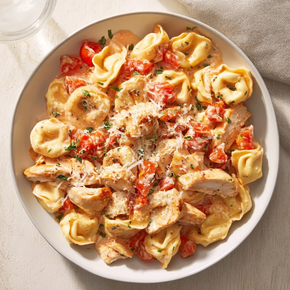 Golden, seared chicken with cheese tortellini bathed in a comforting Marry Me Chicken Tortellini sauce.