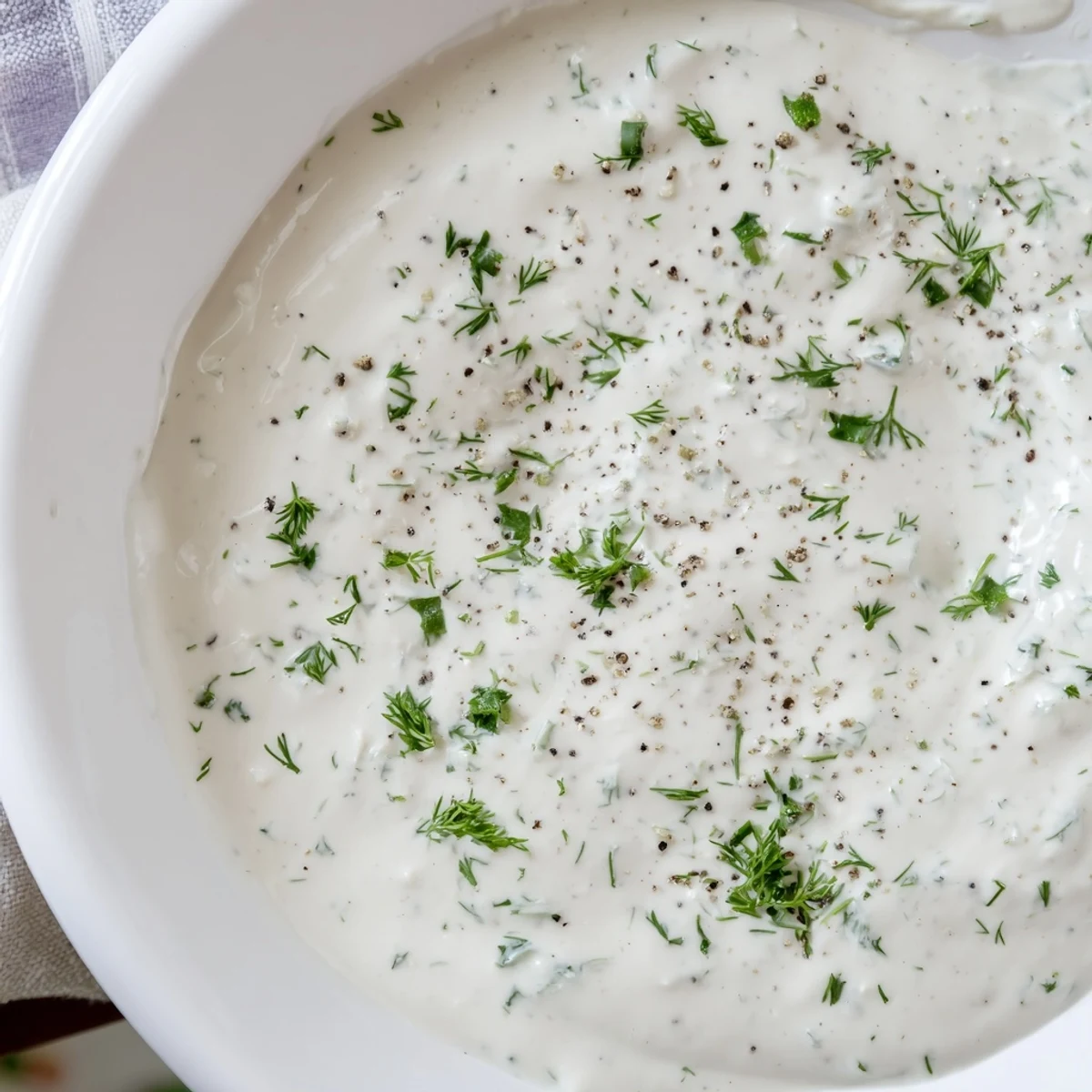 Creamy Greek Yogurt Ranch Dip, perfect for dipping crunchy veggies, featuring fresh herbs.