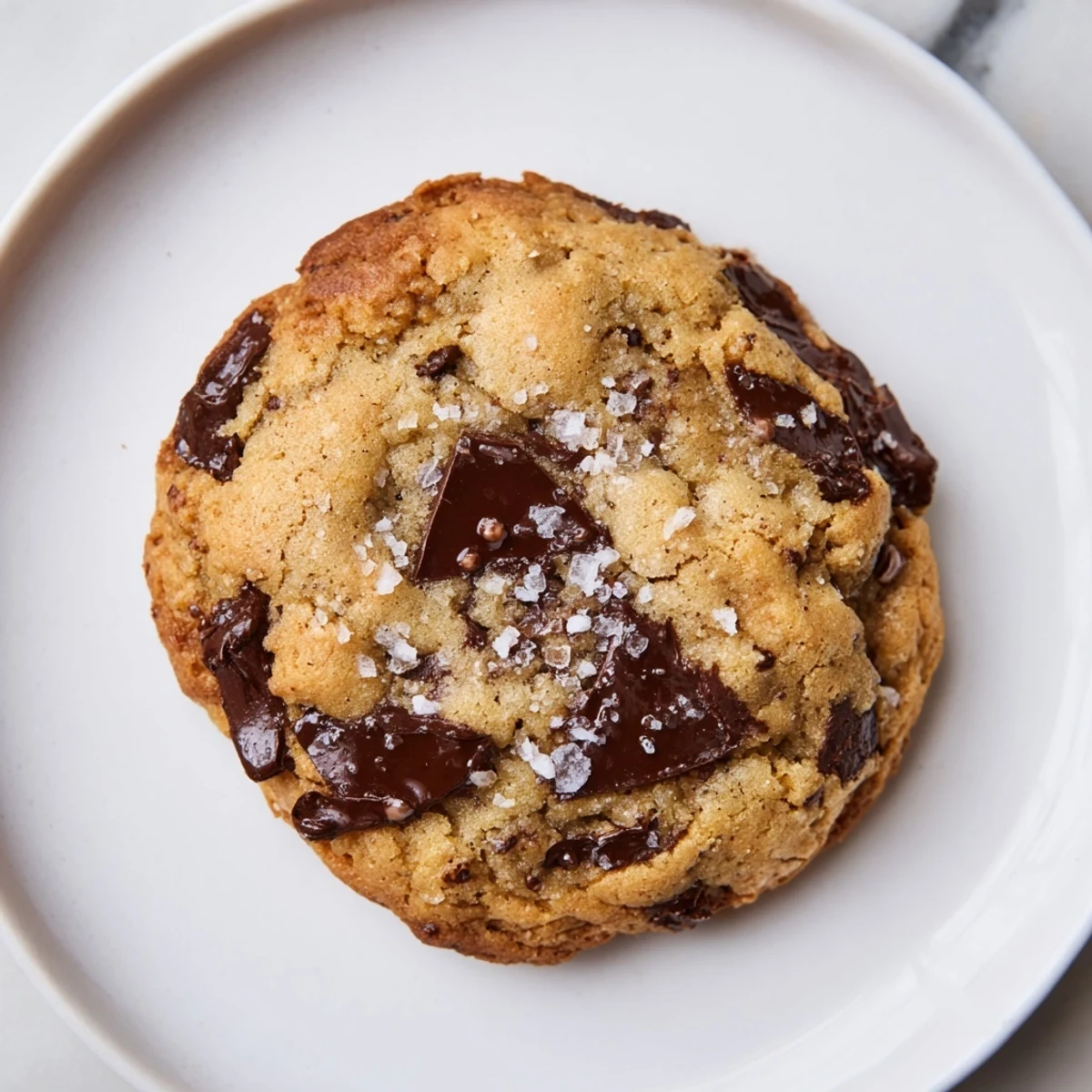 Golden-brown Miso Brown Butter Cookies, perfectly crisp edges with melting chocolate chips, ready to enjoy.