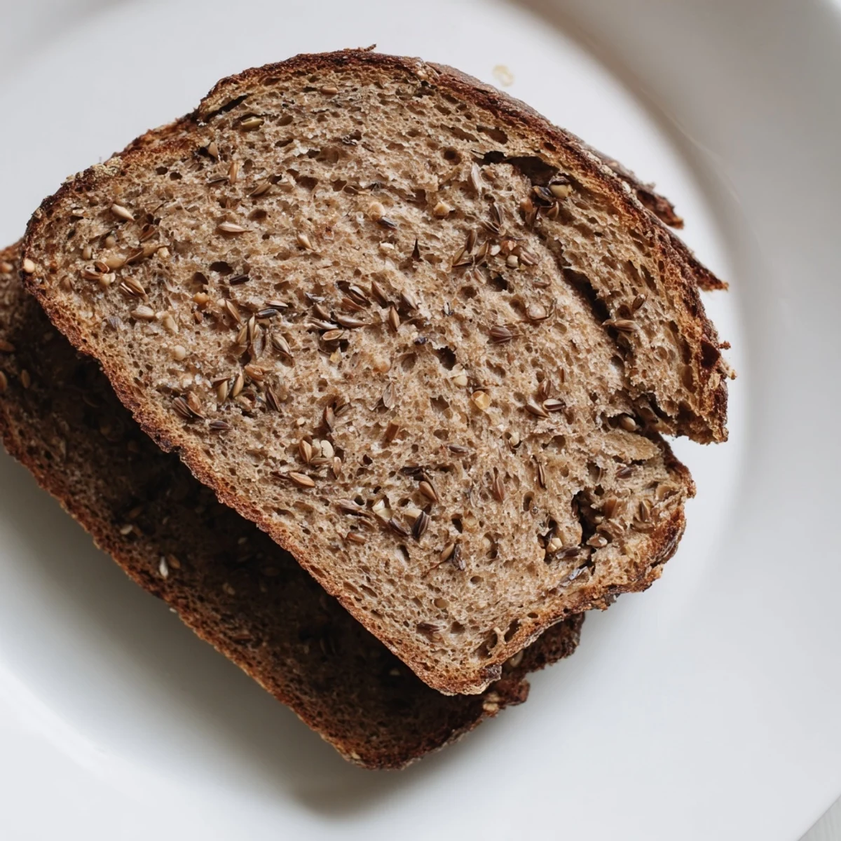 Warm, freshly baked Estonian Leib Sourdough with a rich, dark crust, ready to slice and enjoy.