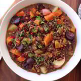 Close-up of Abuela's Secret Lentil Stew with Prunes, showcasing tender lentils and plump prunes.