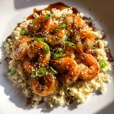 Steaming hot ginger garlic shrimp bowls with vibrant green onions and sesame seeds, ready to eat!