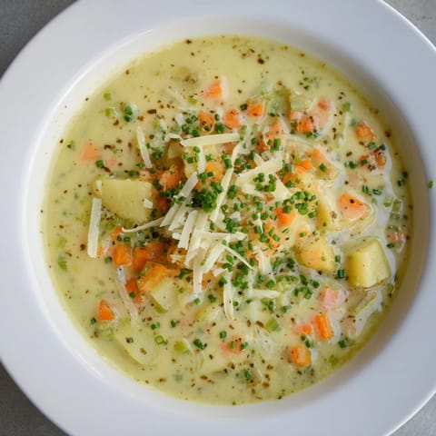 Comforting The Ultimate Potato Soup, imagine its thick, satisfying broth and potato chunks.
