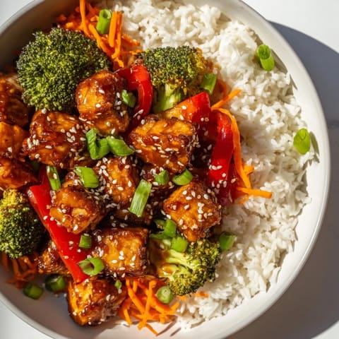 Honey Garlic Tofu Bowls