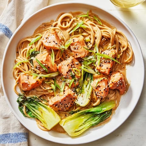 Miso Butter Salmon Pasta