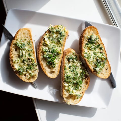 Freshly baked Herb Butter Toast spreads aromatic herb butter on warm slices, topped with coarse salt for a crunchy, savory bite.