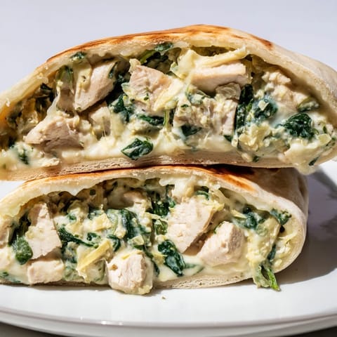Spinach Artichoke Chicken Stuffed Pita