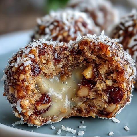 Carrot Cake Bliss Balls: No-bake energy bites packed with dates, walnuts, oats, and warm spices for a healthy treat.  