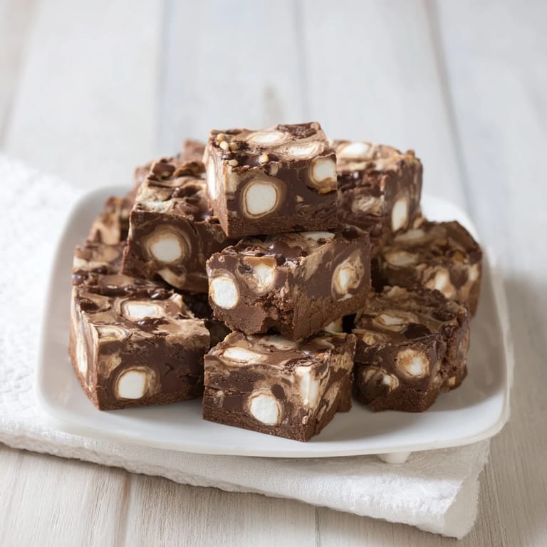 A close-up shot of rich and creamy Easy Marshmallow Fudge, offering a delightful bite for any sweet craving.