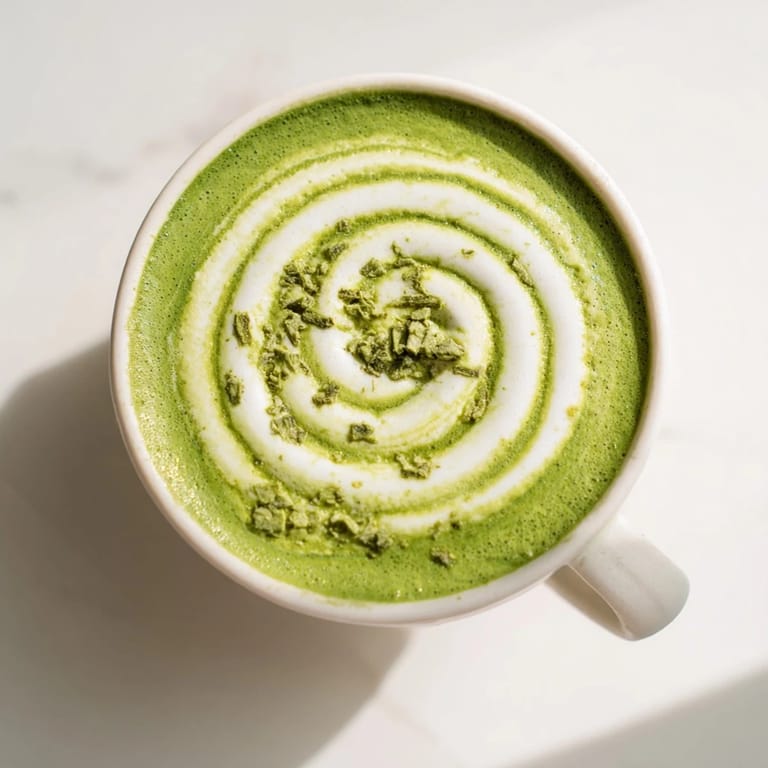Enjoy a festive, beautifully layered Cozy Peppermint Matcha Christmas Latte perfect for the holidays.