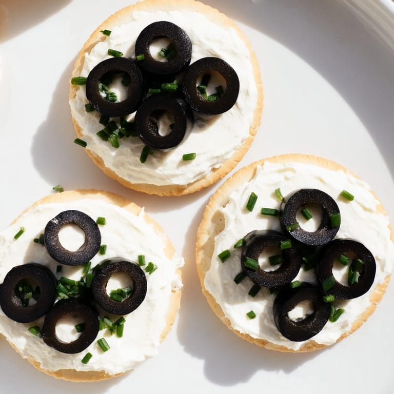 Close-up of delicious Gold Medal Olympic Ring Appetizers, arranged in interlocking rings on a platter.