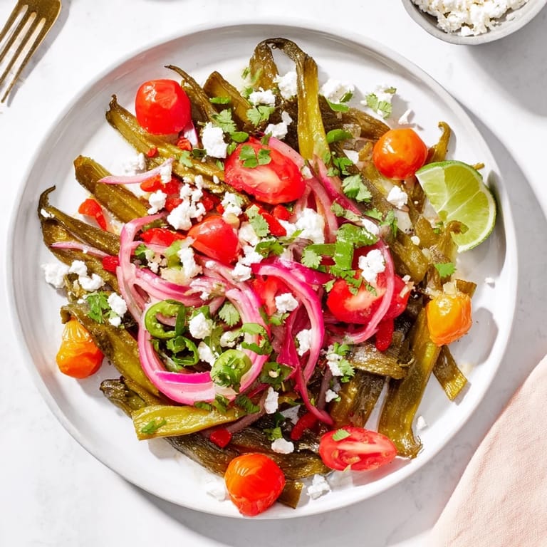 A generous serving of desert cactus tacos, a flavorful vegetarian main dish, perfect for sharing.