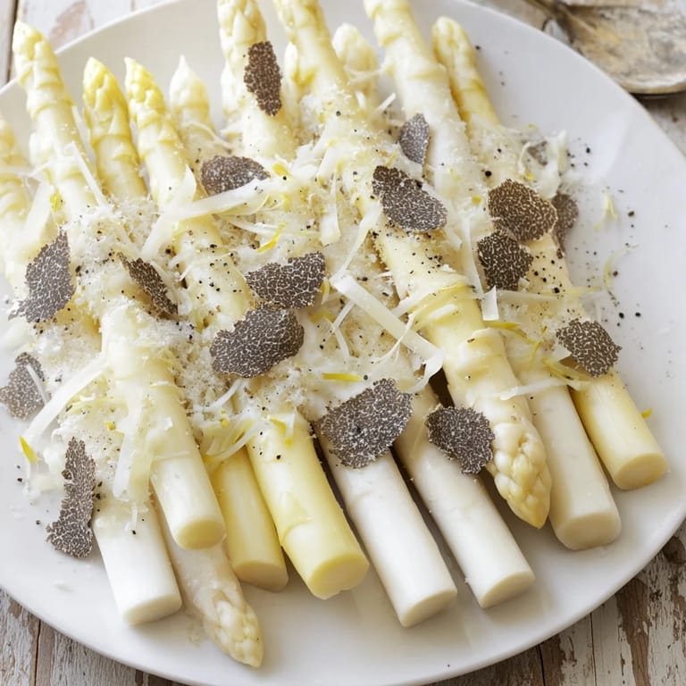 A visually stunning The Silver Birch, a vegetarian dish with asparagus and a lemon-oil dressing.