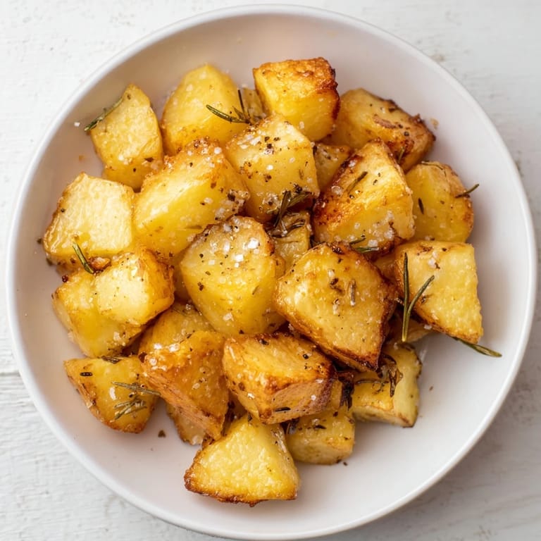 Imagine these beautifully browned Beef Tallow Roasted Potatoes, fresh from the oven, steaming.