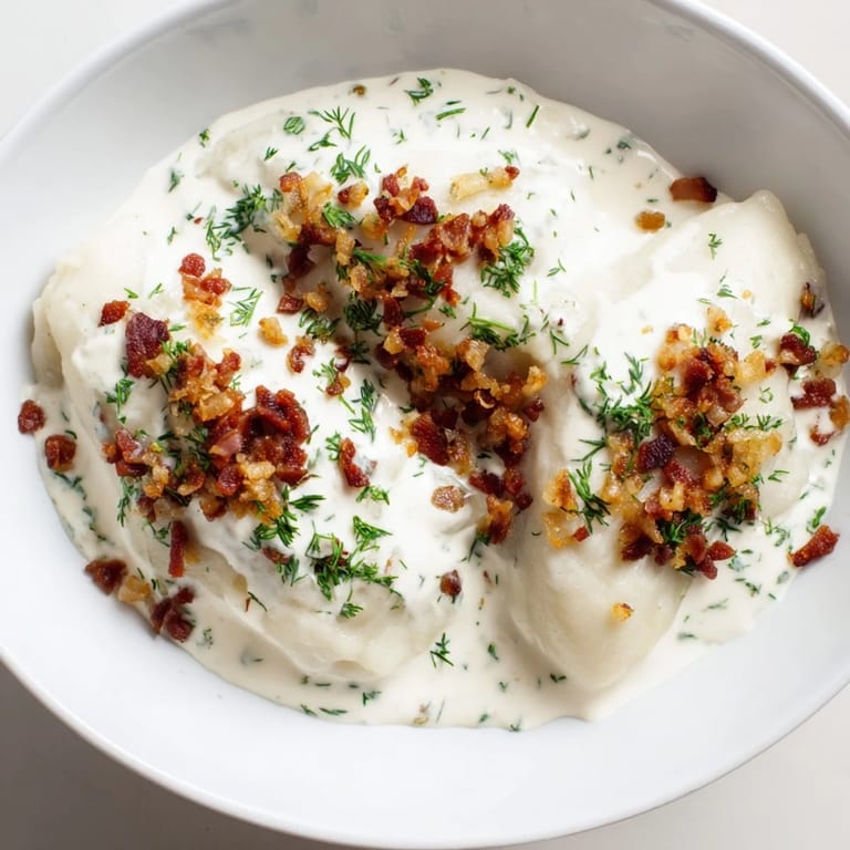 A close-up reveals the beautifully formed Cepelinai, ready to eat alongside a rich sauce.