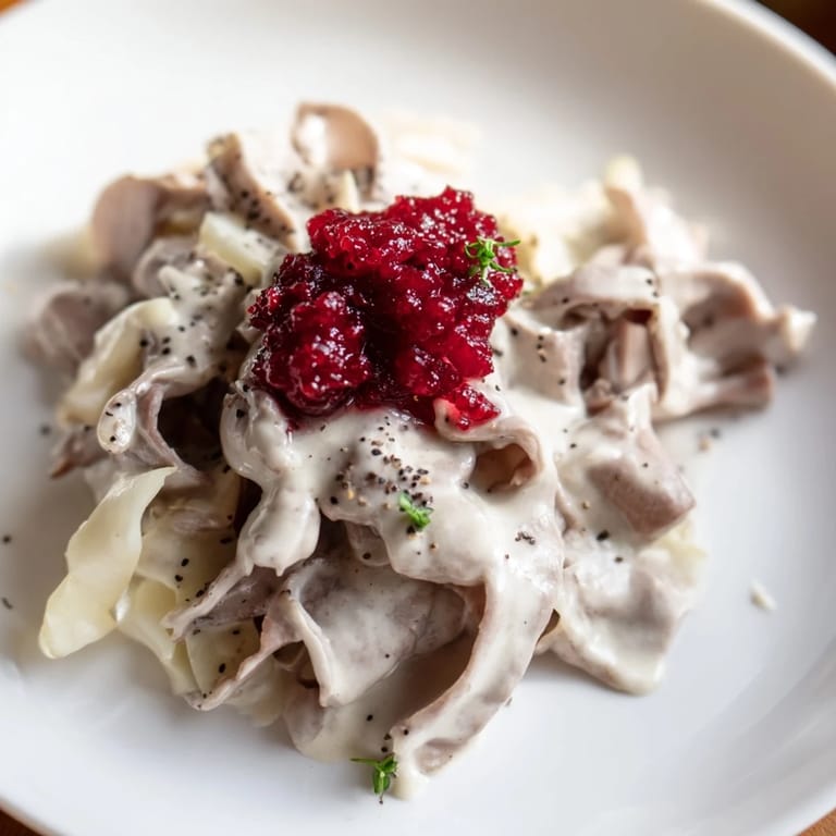 Tender reindeer meat gently simmering in a pot, the savory Finnish Reindeer Stew ready to serve.