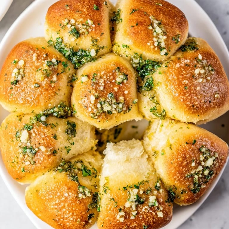 Cheesy Garlic Butter Bread Pull-Apart fresh from the oven, with melted butter and herbs, ready to be pulled apart and enjoyed.