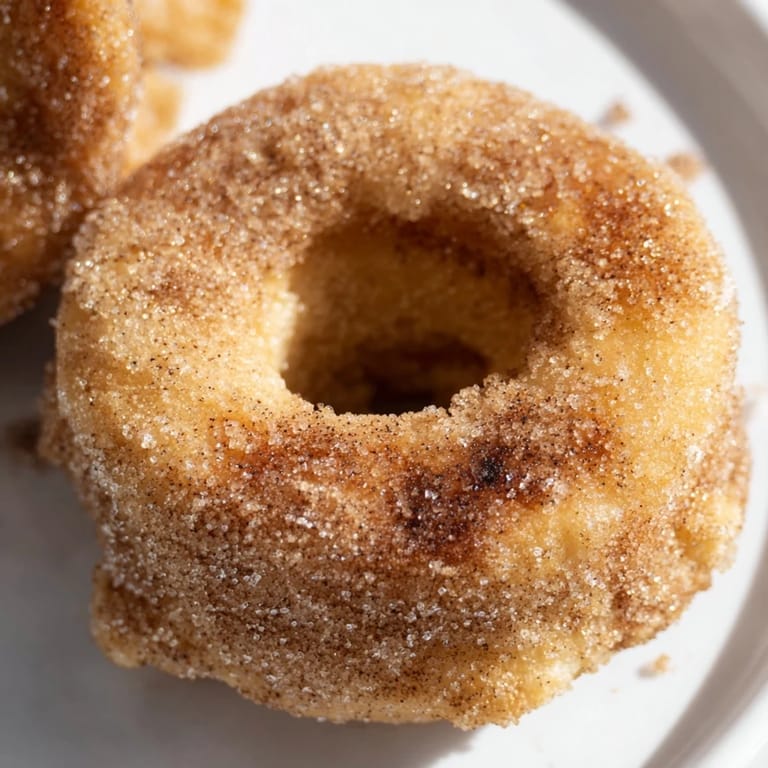 Fluffy, quickly air-fried donuts generously coated in sweet cinnamon sugar.