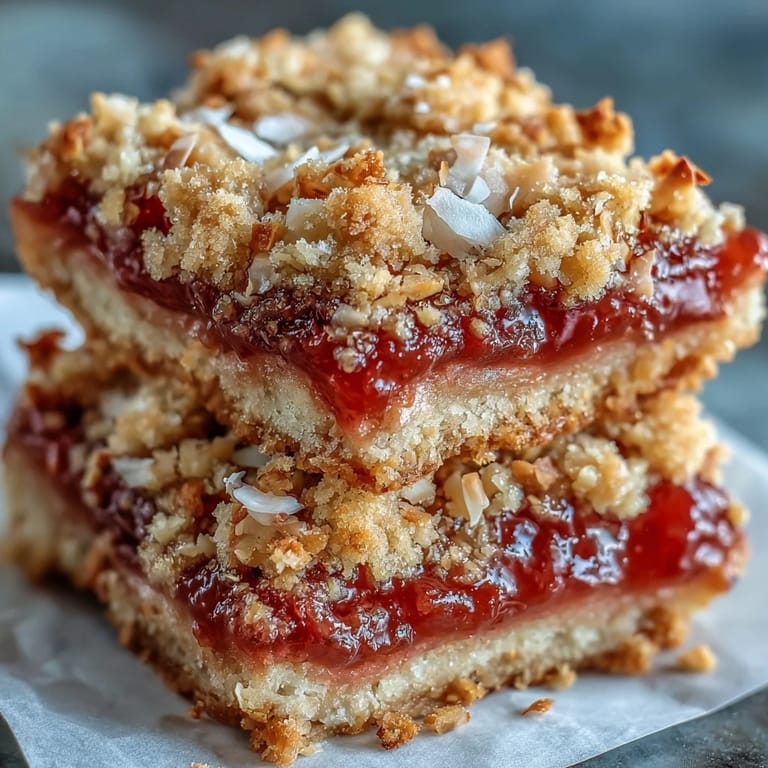 Guava Jam Bars served with vanilla ice cream melting over the tropical, buttery dessert bars.