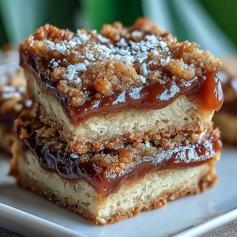 A close-up of Guava Cake Bars showing flaky edges, soft crumb, and sweet guava paste center ready to serve.
