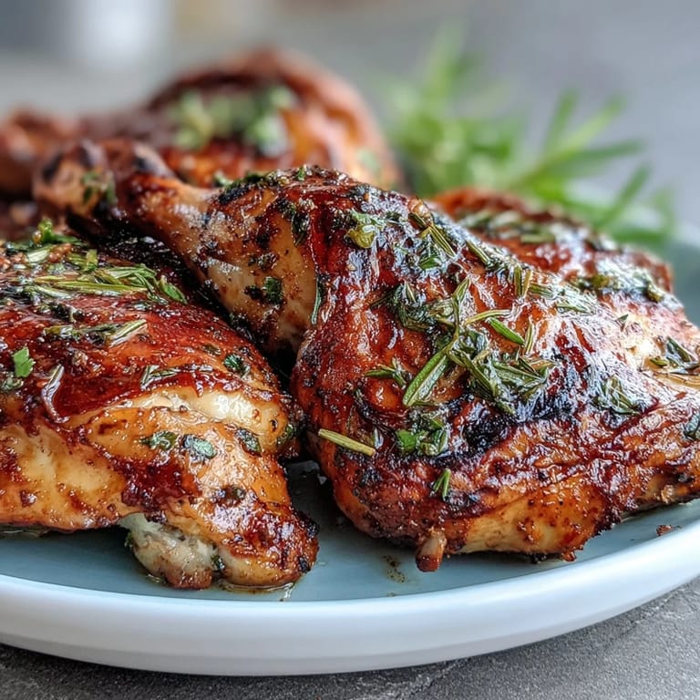 Herb-marinated chicken thighs and colorful root vegetables roasted on a single pan for a wholesome, easy dinner bursting with savory flavor.