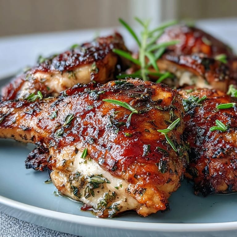 Juicy whole chicken roasted with lemon slices and fresh herbs, served with tender, golden baby potatoes for an elegant family meal.