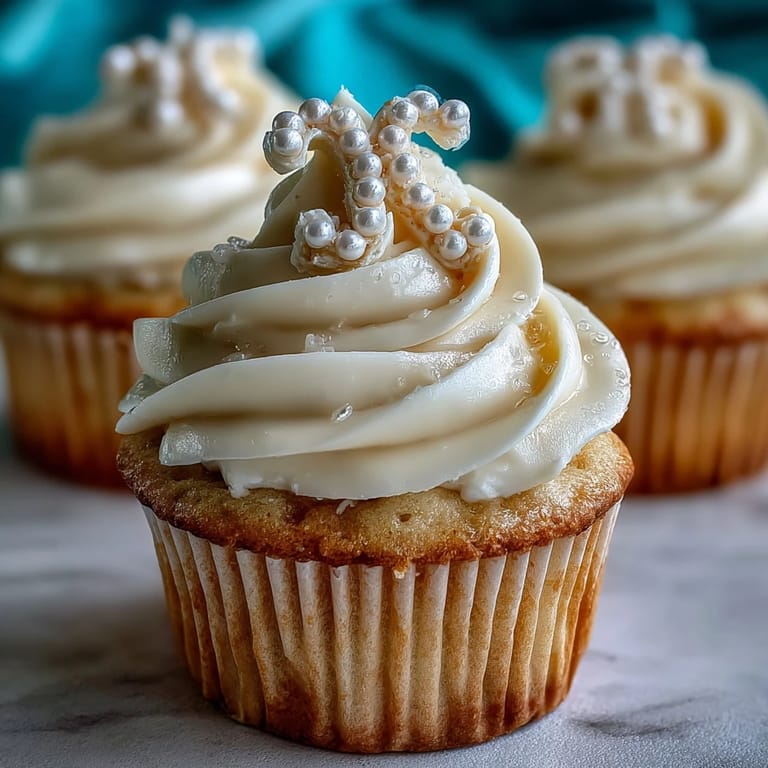 Celebrate with moist Cancer Birthday Cupcakes, adorned with edible pearls for a festive dessert.