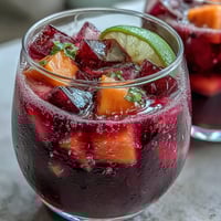 Vibrant mango dragonfruit refresher with bright pink hue, sweet tropical fruit, and refreshing citrus notes, served over ice in a clear glass.