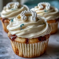 Soft vanilla Cancer Birthday Cupcakes topped with shimmering pearl fondant zodiac symbols.